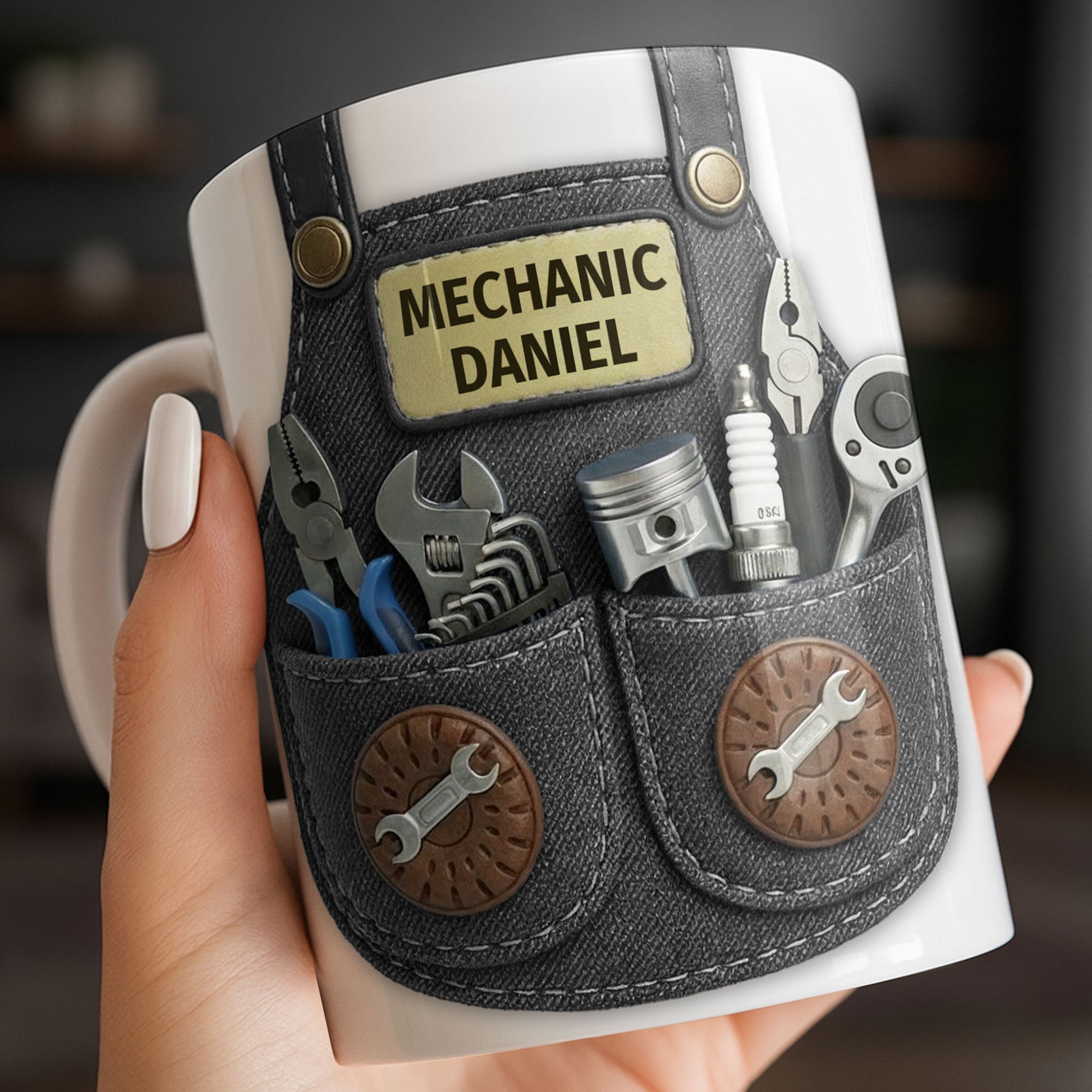 Mechanic [Personalized Name] With Tools Design