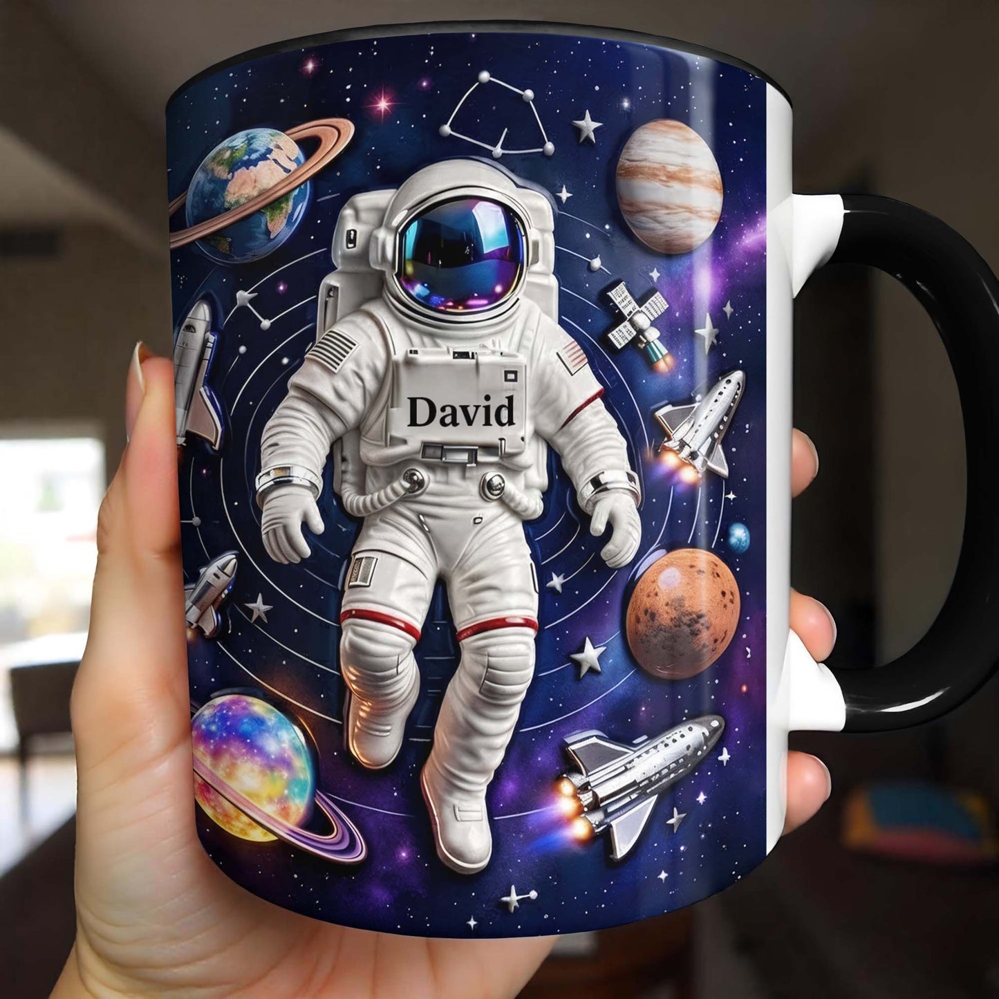 Explore The Galaxy With Custom Astronaut And Planets Design