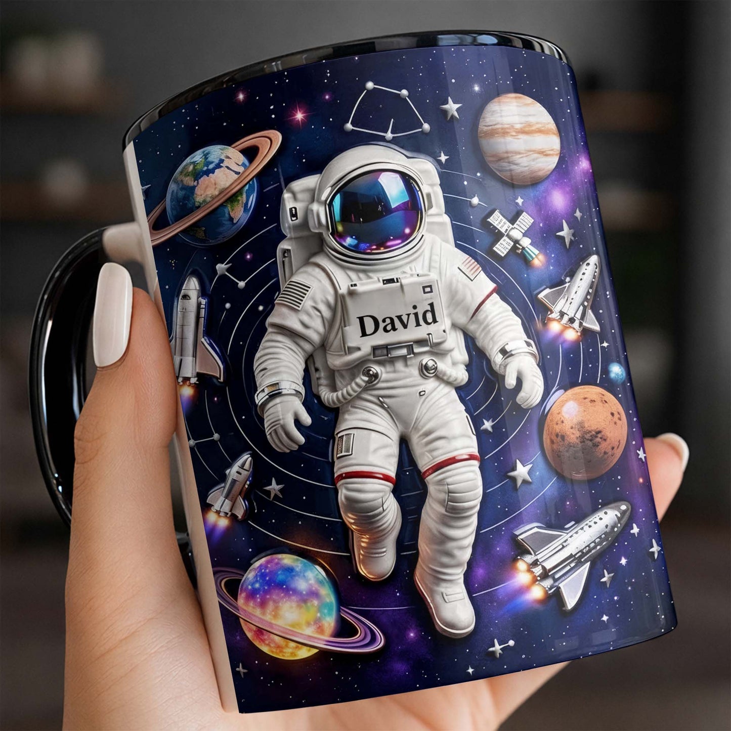 Explore The Galaxy With Custom Astronaut And Planets Design