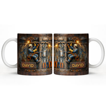 Celebrate The Hardworking Lineman With A Custom Mug