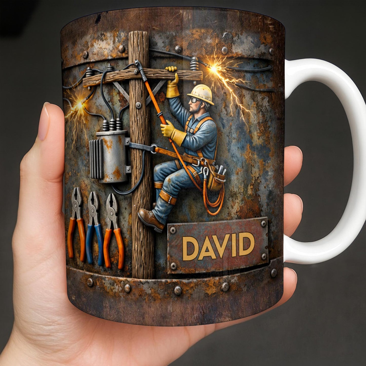 Celebrate The Hardworking Lineman With A Custom Mug