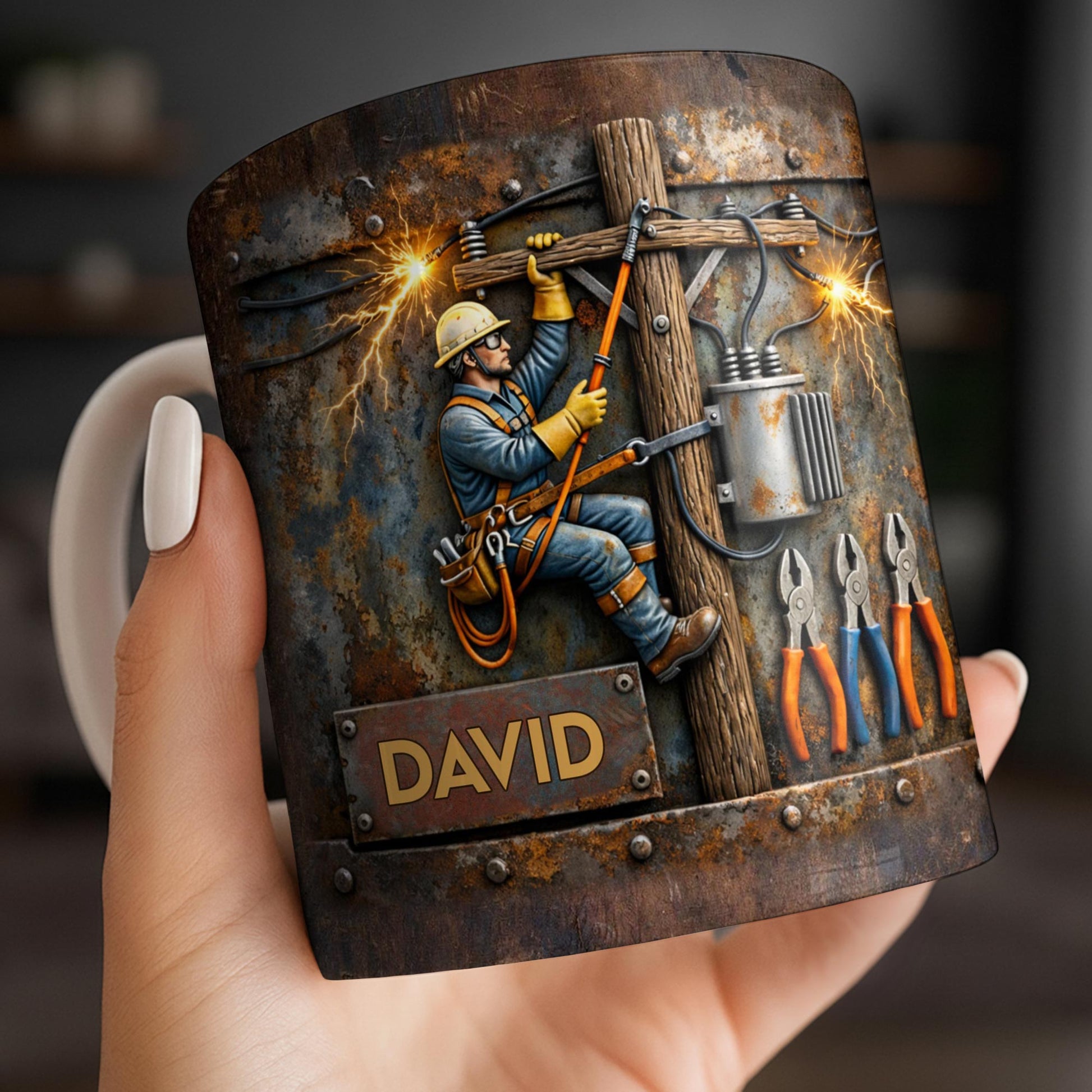 Celebrate The Hardworking Lineman With A Custom Mug