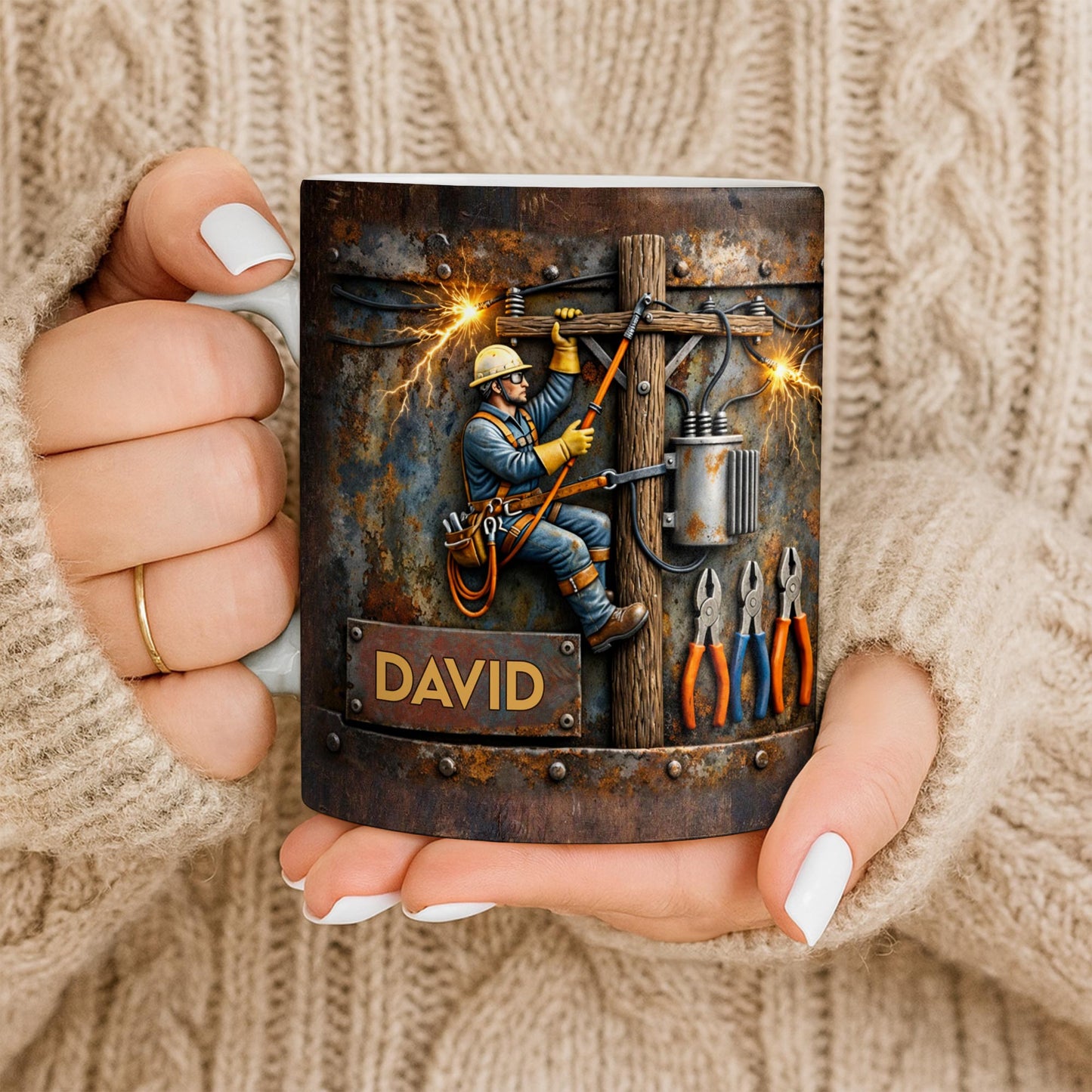 Celebrate The Hardworking Lineman With A Custom Mug