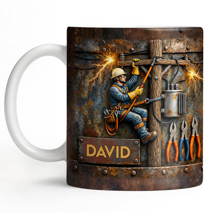Celebrate The Hardworking Lineman With A Custom Mug