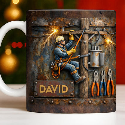 Celebrate The Hardworking Lineman With A Custom Mug