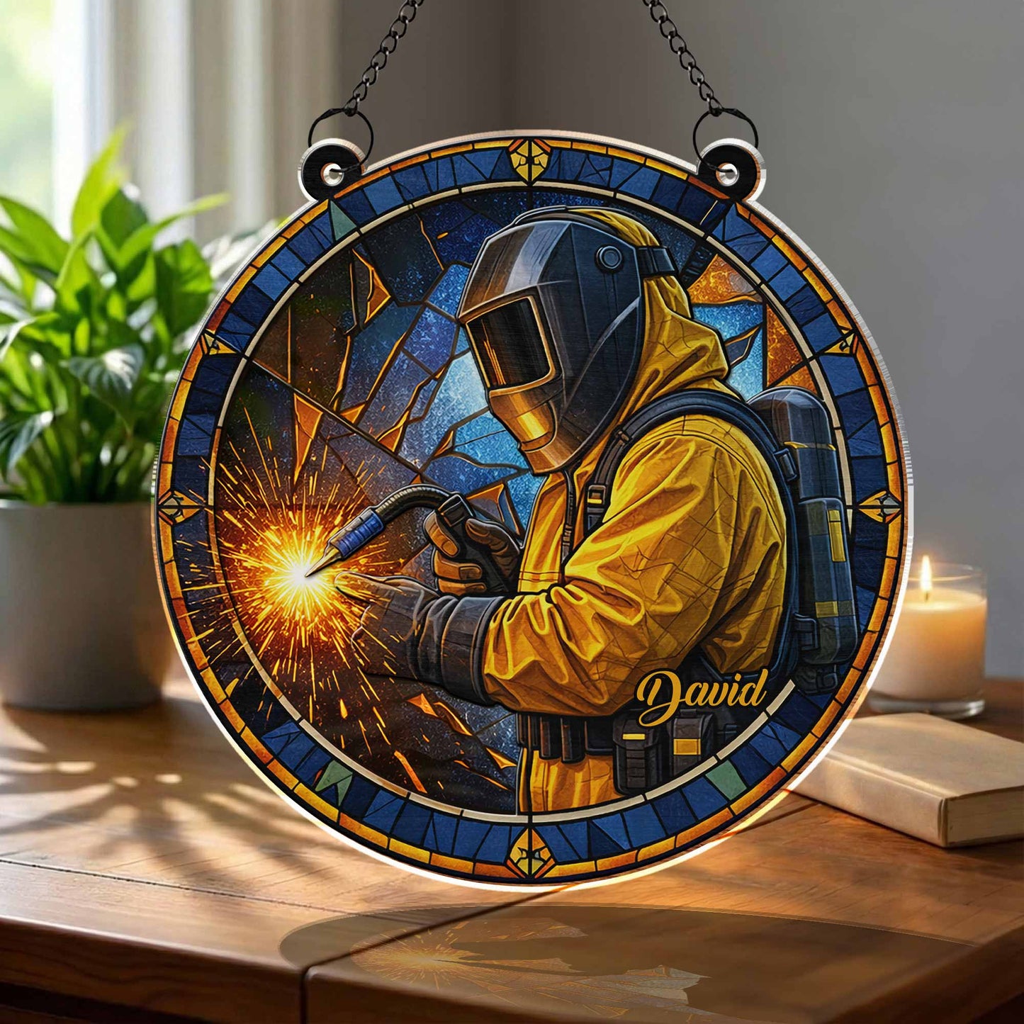 Craftsmanship And Dedication Welder Suncatcher