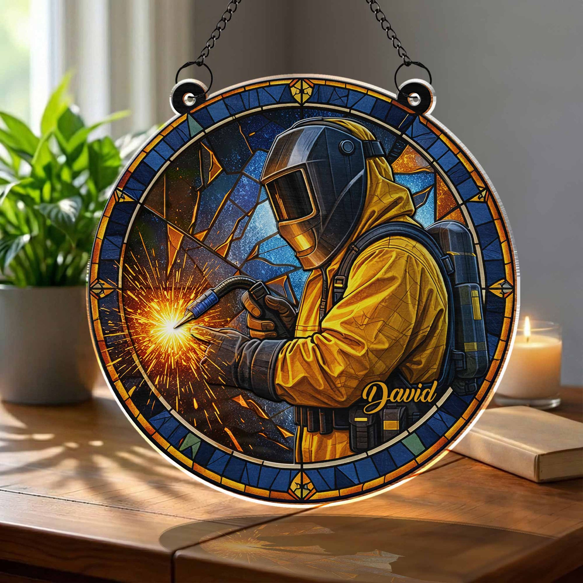 Craftsmanship And Dedication Welder Suncatcher