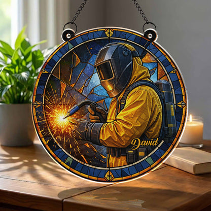 Craftsmanship And Dedication Welder Suncatcher