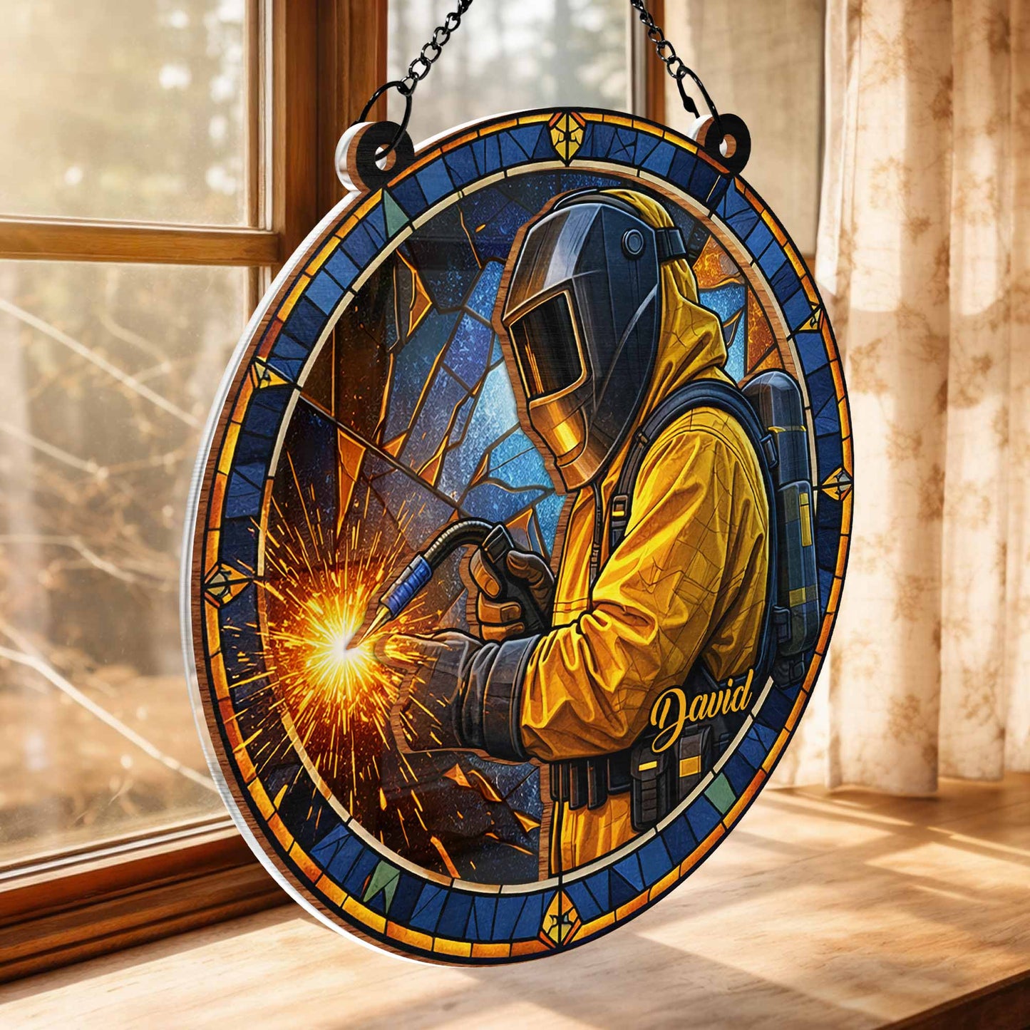 Craftsmanship And Dedication Welder Suncatcher