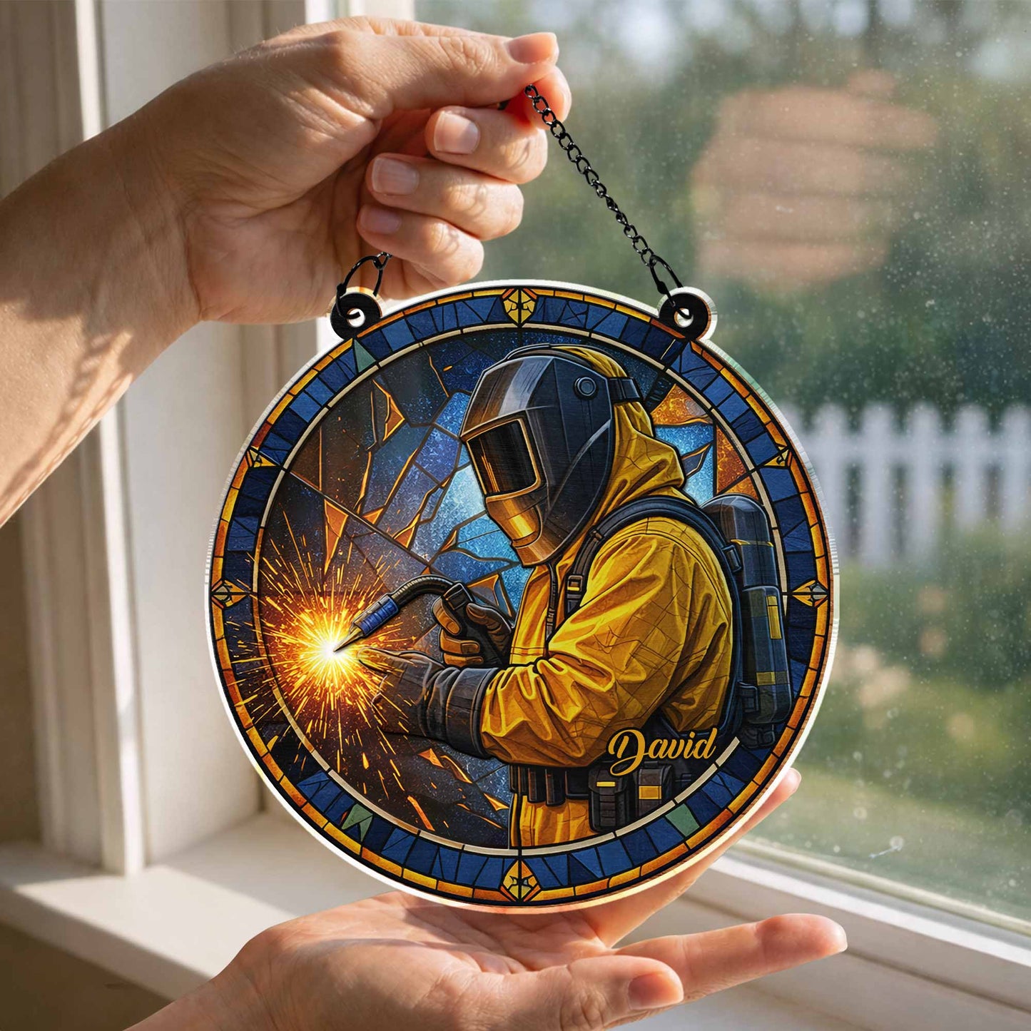 Craftsmanship And Dedication Welder Suncatcher