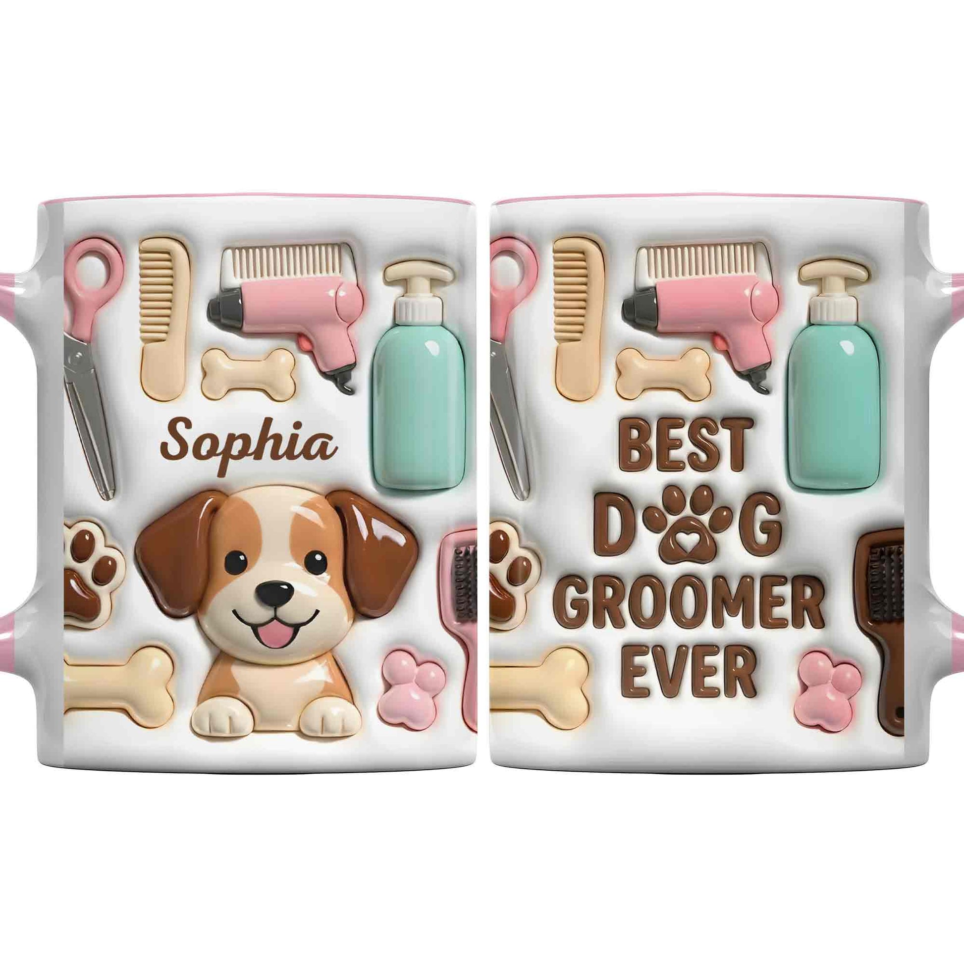 Cute Dog Grooming Life With Dog Bone And Groomer Tools