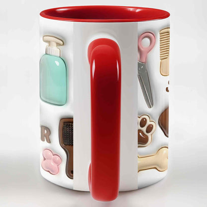 Cute Dog Grooming Life With Dog Bone And Groomer Tools