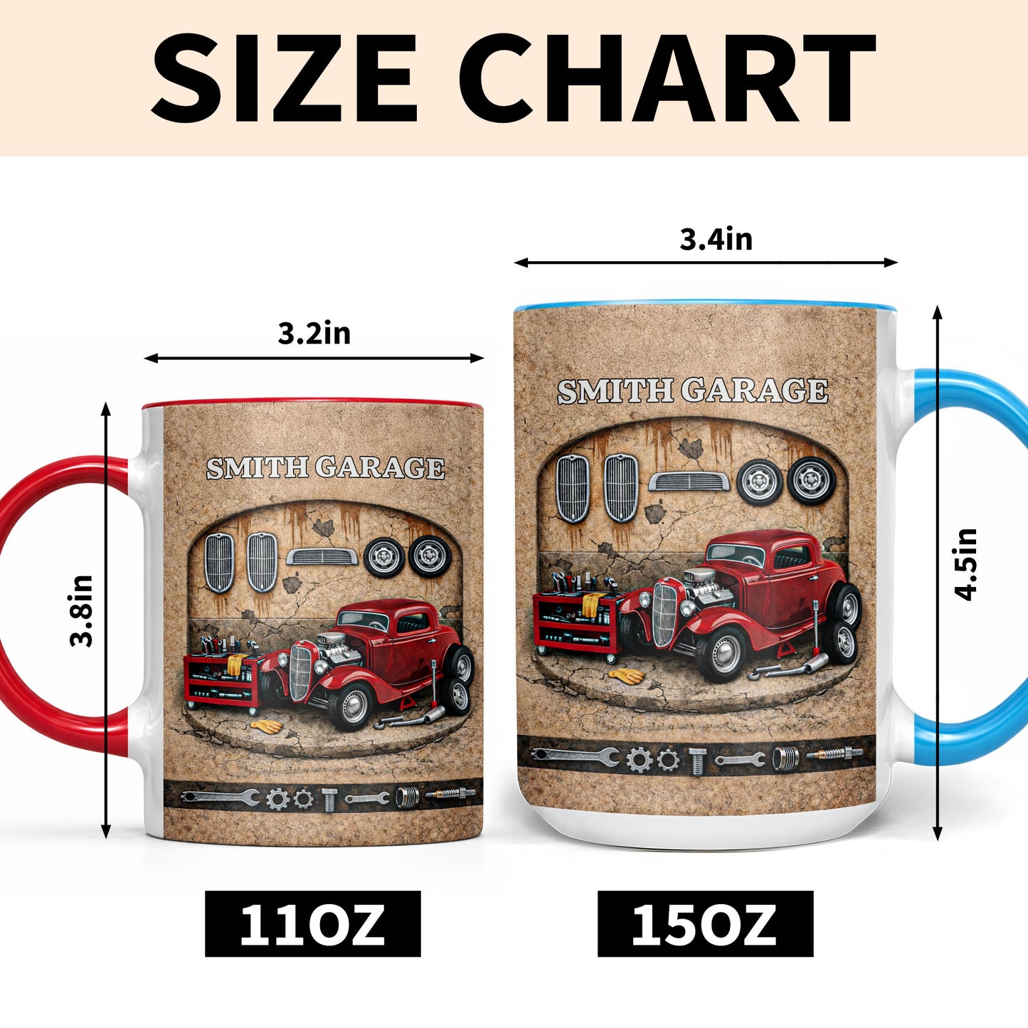 Garage Personalization With Vintage Classic Car And Tools