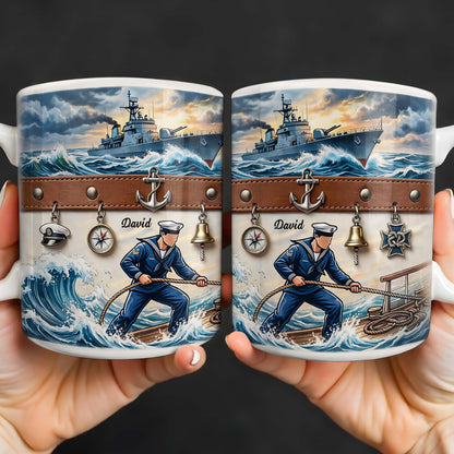 To My Courageous Sailor, Ship And Ocean Waves Design