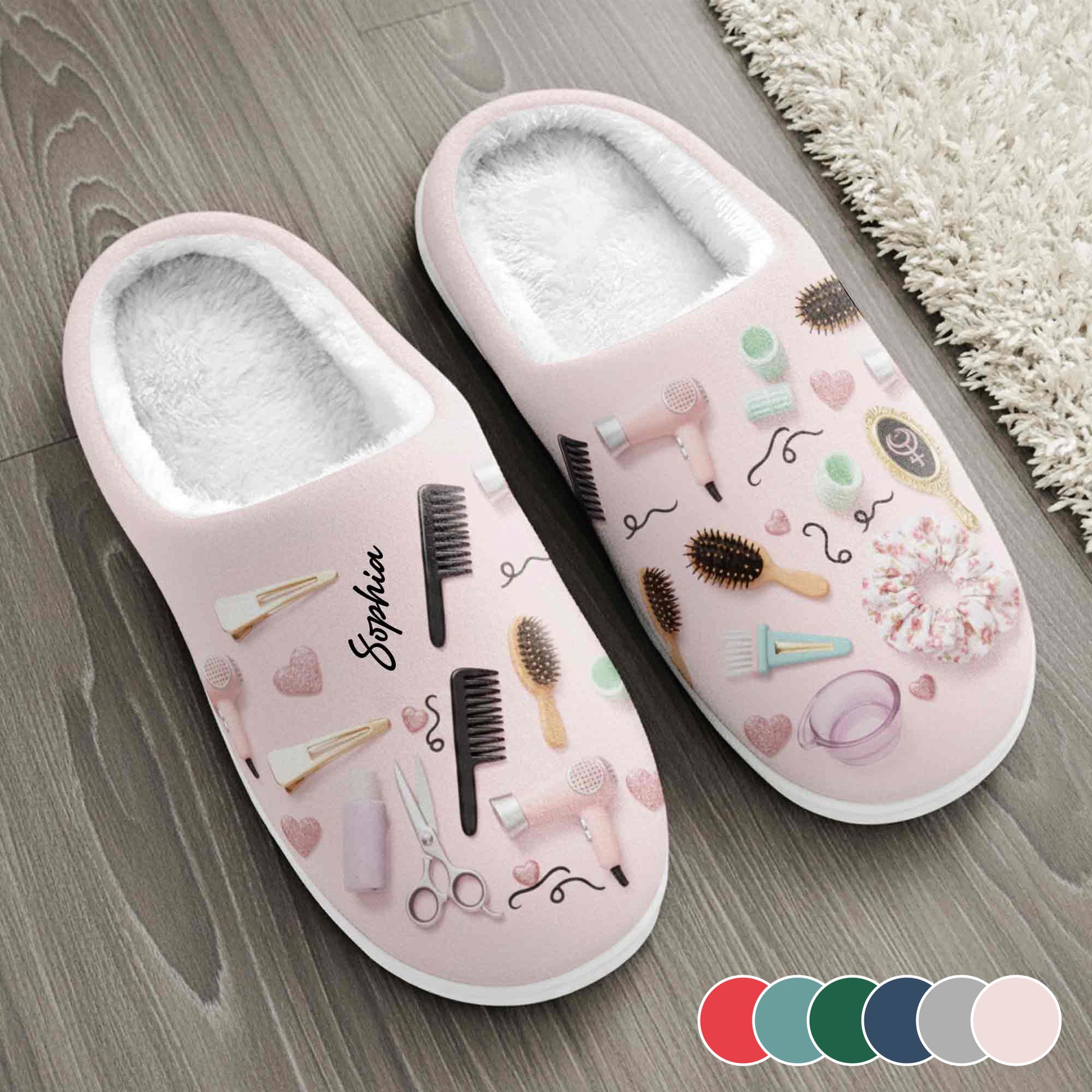 Styling With Love Hair Salon Accessories With Combs Scissors And Hair Dryer