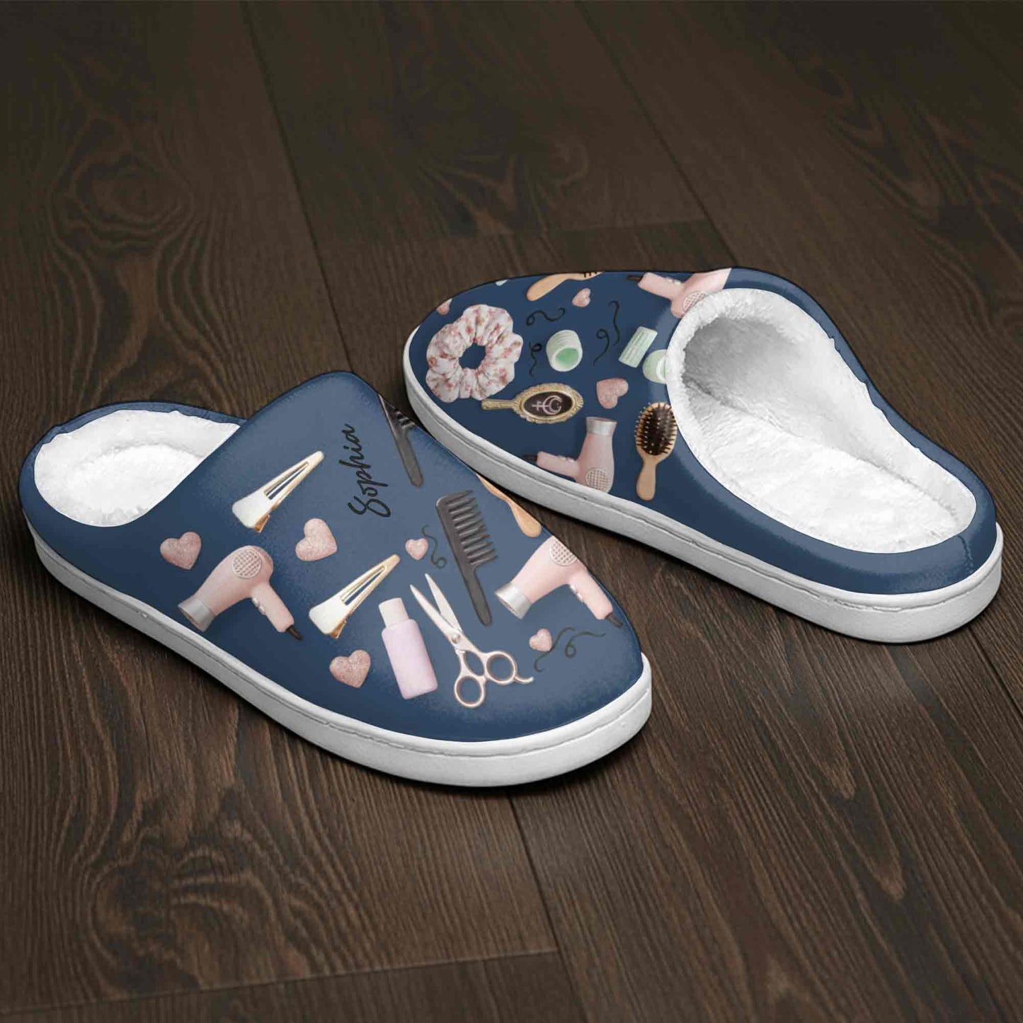 Styling With Love Hair Salon Accessories With Combs Scissors And Hair Dryer