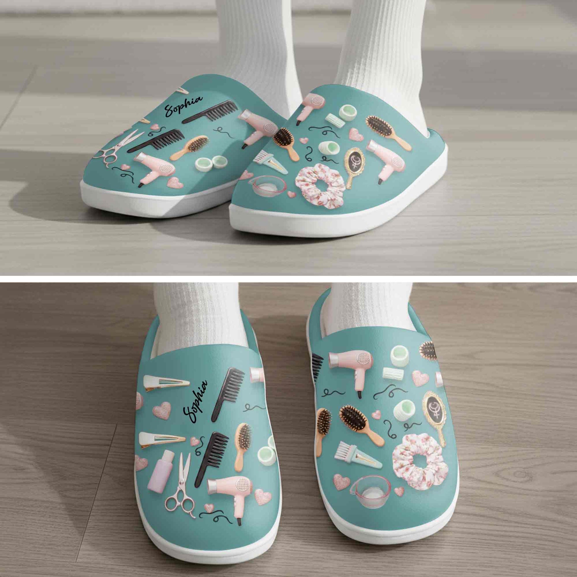 Styling With Love Hair Salon Accessories With Combs Scissors And Hair Dryer