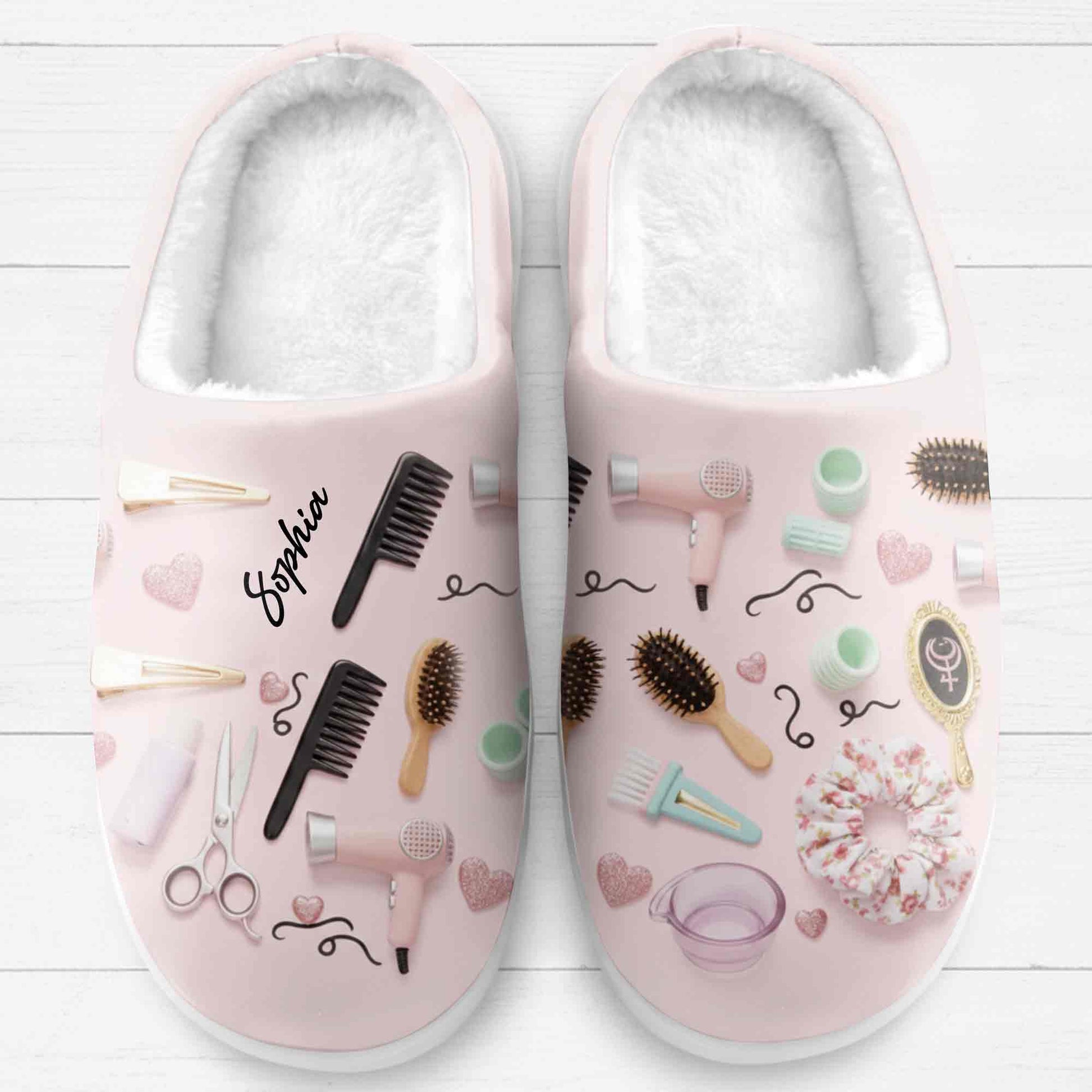 Styling With Love Hair Salon Accessories With Combs Scissors And Hair Dryer