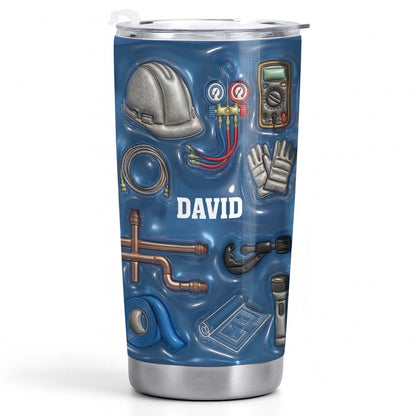 Customizable Construction Theme Tumbler With Tools