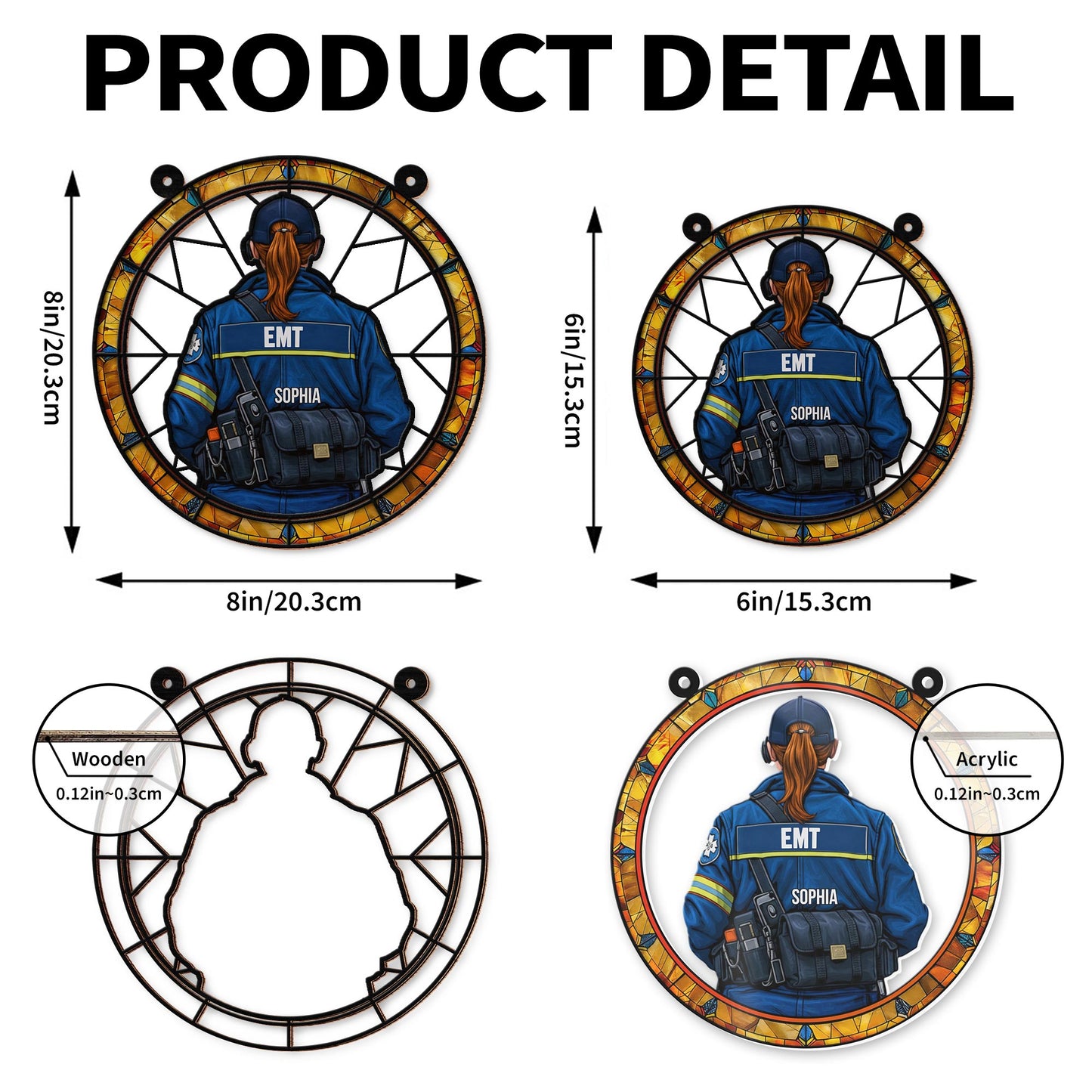 Custom EMT Suncatcher With Medical Gear