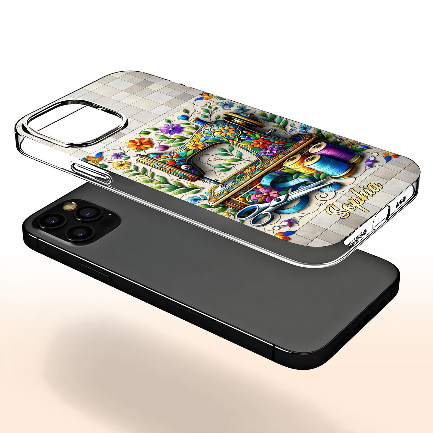 To My Wonderful Seamstress, Sewing Machine And Colorful Threads