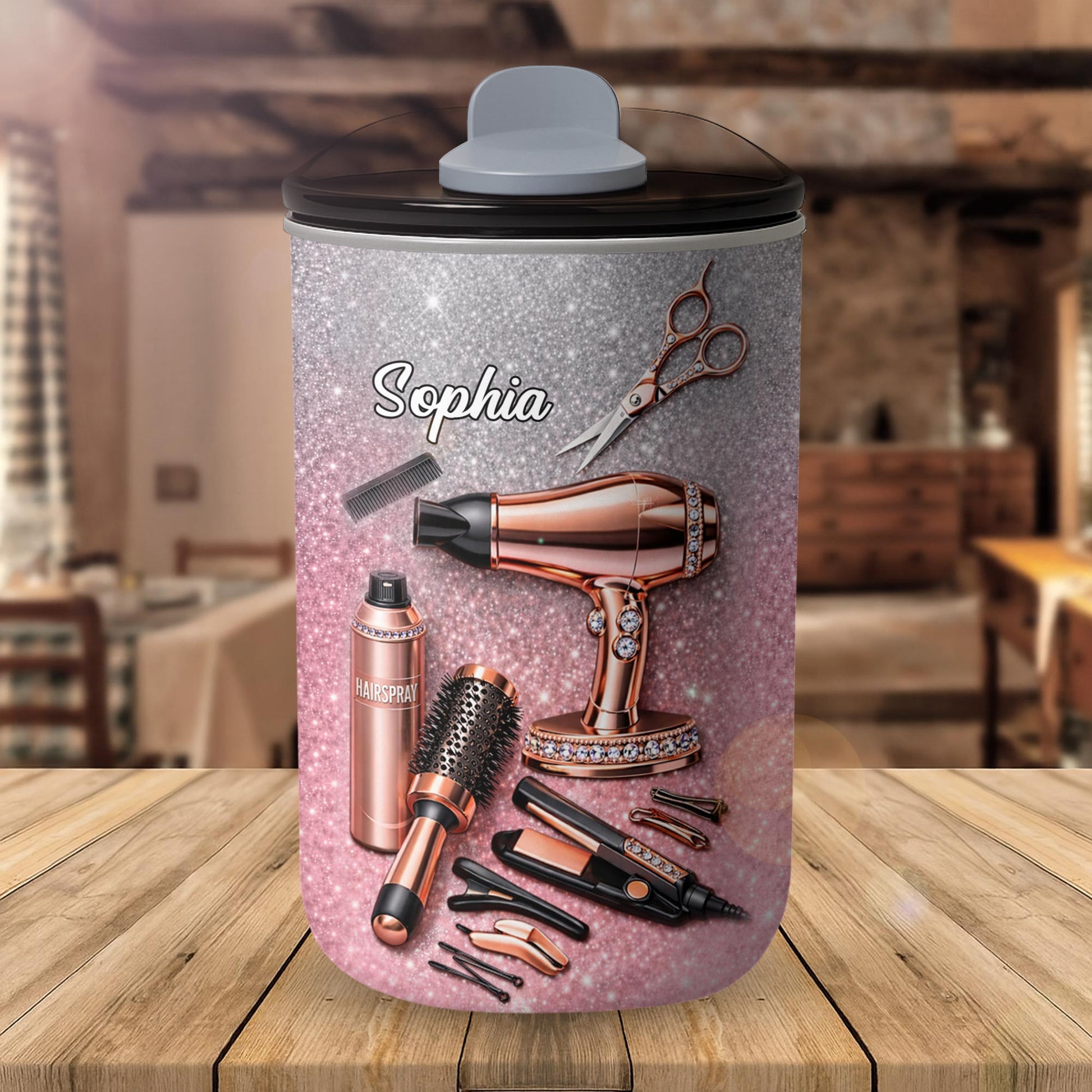 Professional Hairstylist Tools And Accessories Rose Gold Glitter