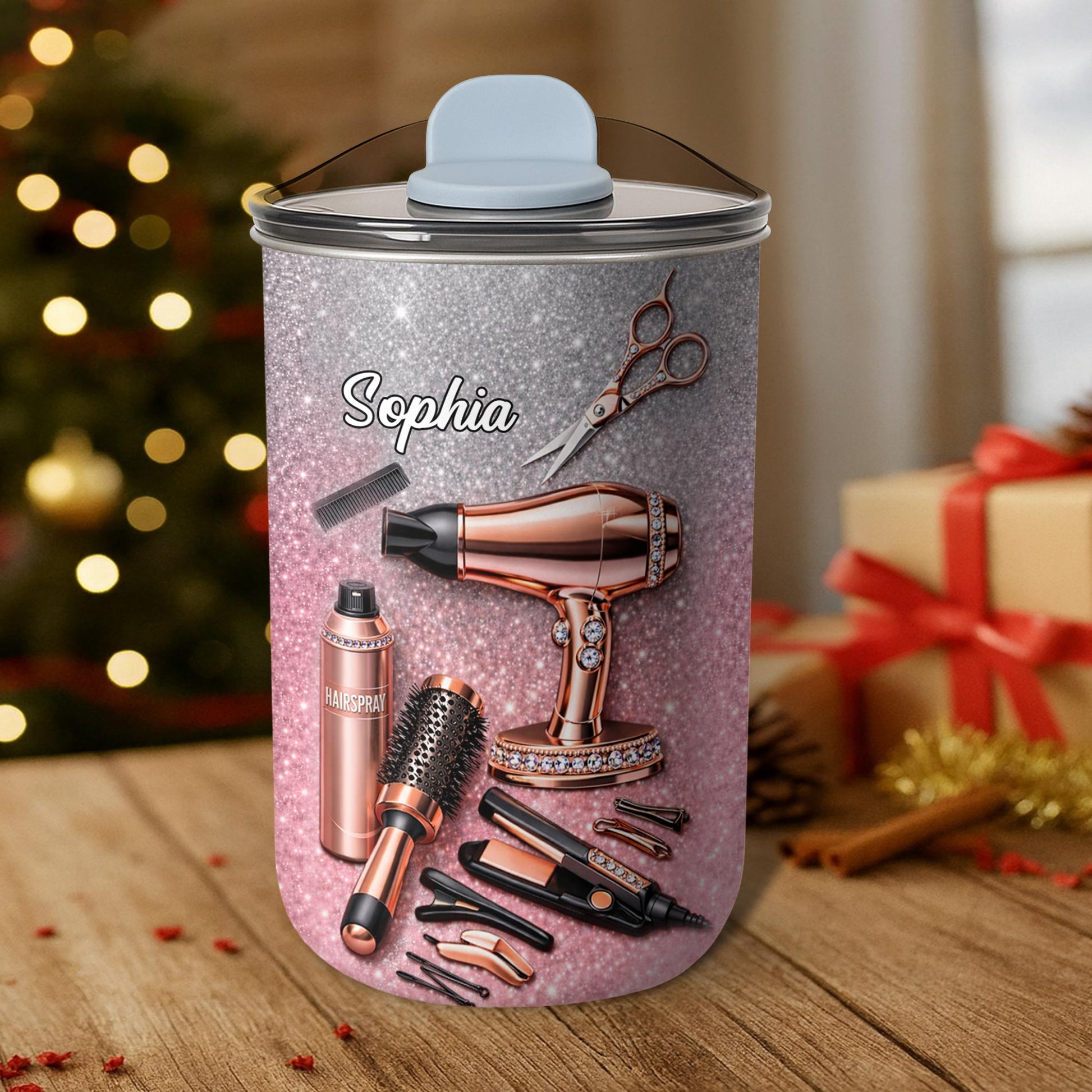 Professional Hairstylist Tools And Accessories Rose Gold Glitter