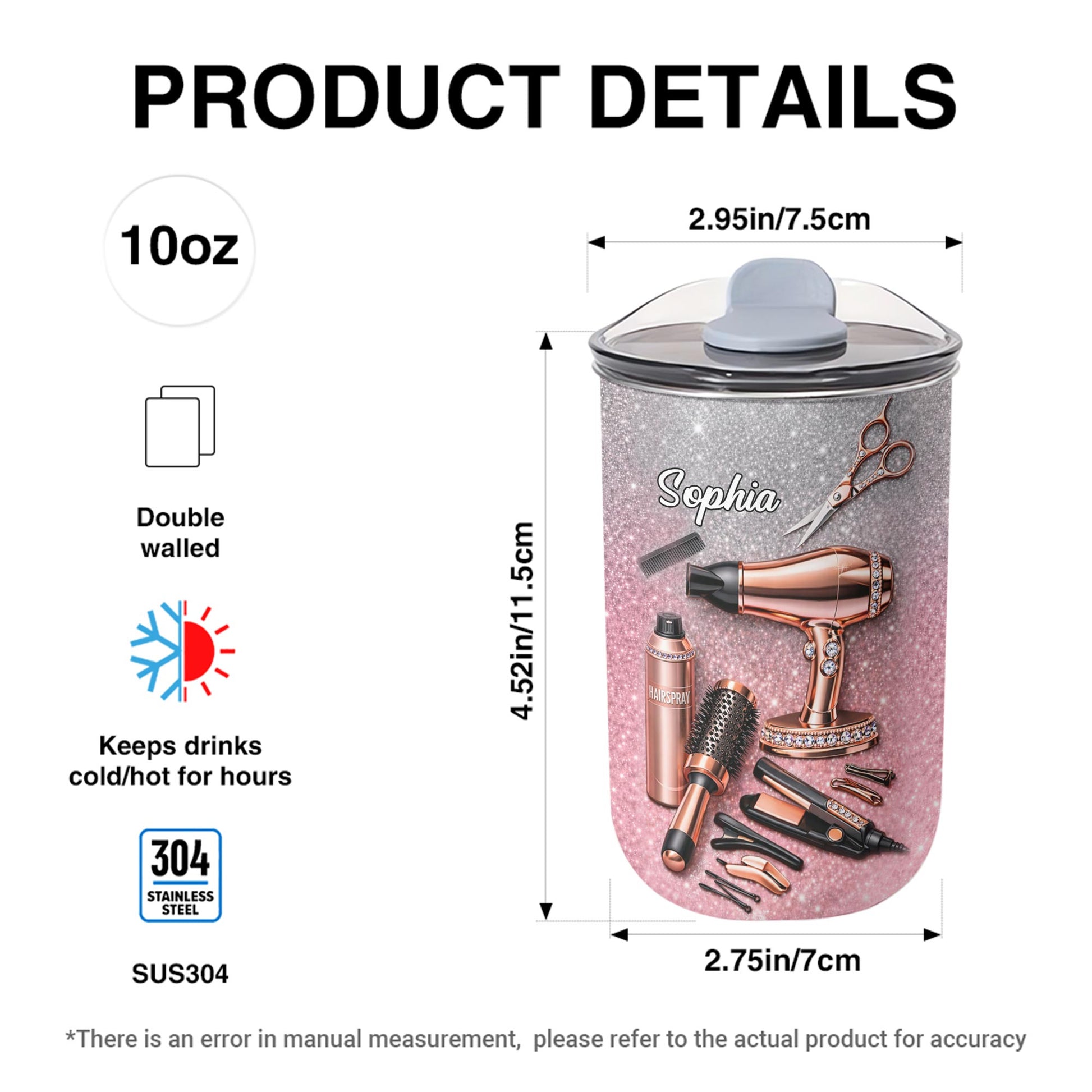 Professional Hairstylist Tools And Accessories Rose Gold Glitter