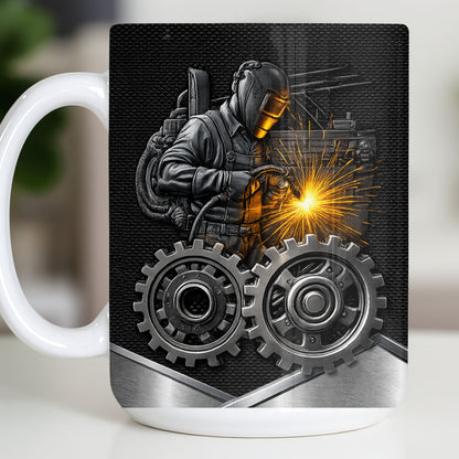 Stay Bold And Inspired, Featuring Welding Helmet And Gears - Personalized Custom Coffee Mug - JBS112_MG