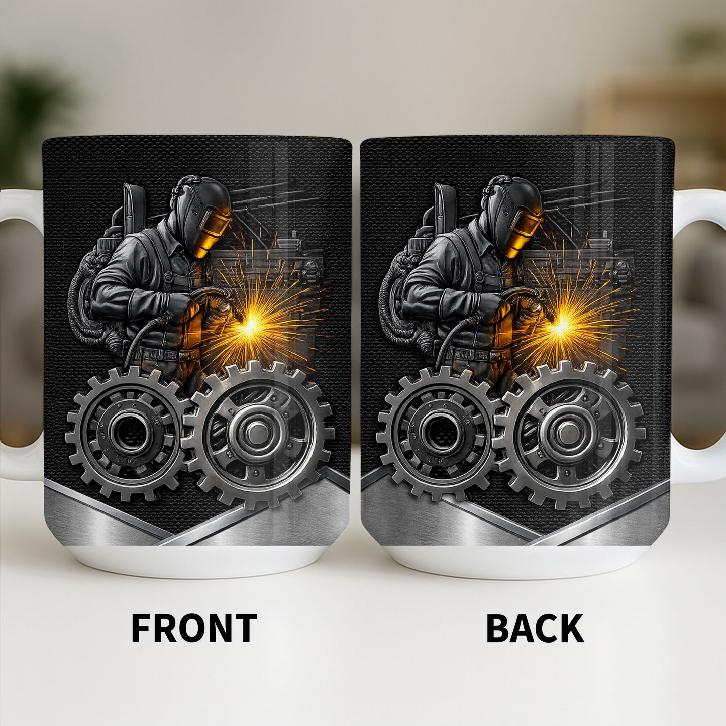 Stay Bold And Inspired, Featuring Welding Helmet And Gears - Personalized Custom Coffee Mug - JBS112_MG