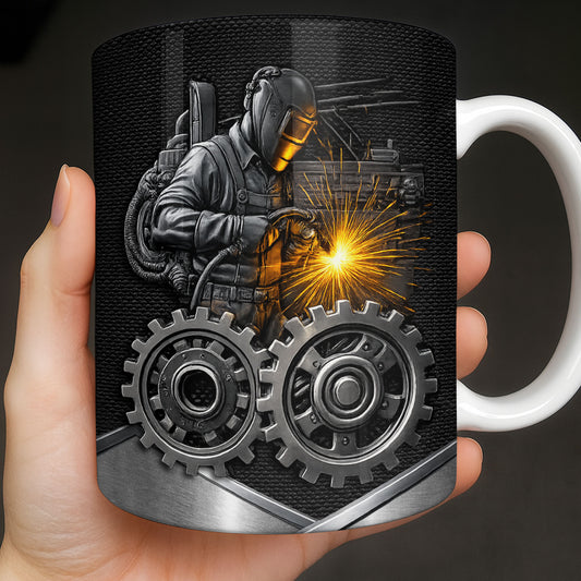 Stay Bold And Inspired, Featuring Welding Helmet And Gears - Personalized Custom Coffee Mug - JBS112_MG
