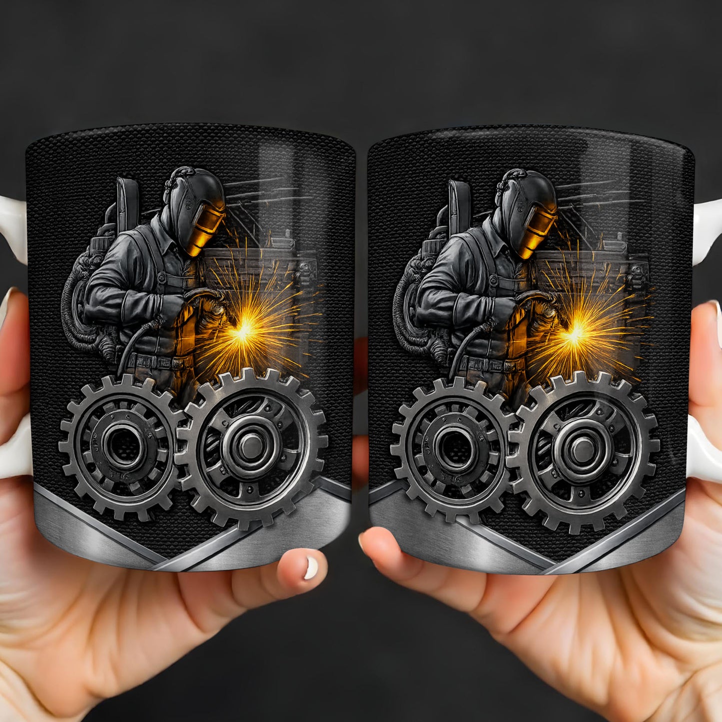 Stay Bold And Inspired, Featuring Welding Helmet And Gears - Personalized Custom Coffee Mug - JBS112_MG