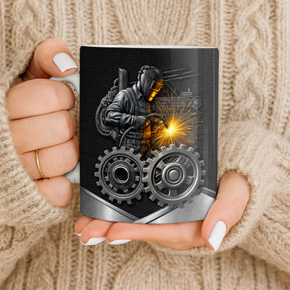 Stay Bold And Inspired, Featuring Welding Helmet And Gears - Personalized Custom Coffee Mug - JBS112_MG