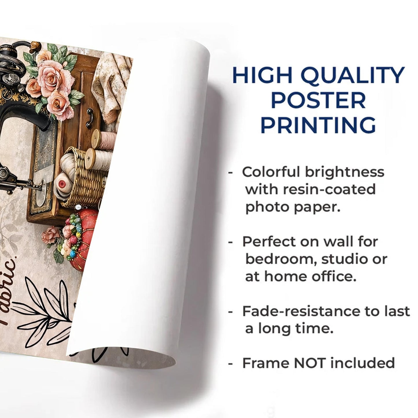 Quilting Rules Measure Twice Cut Once Vintage Sewing Machine And Fabric