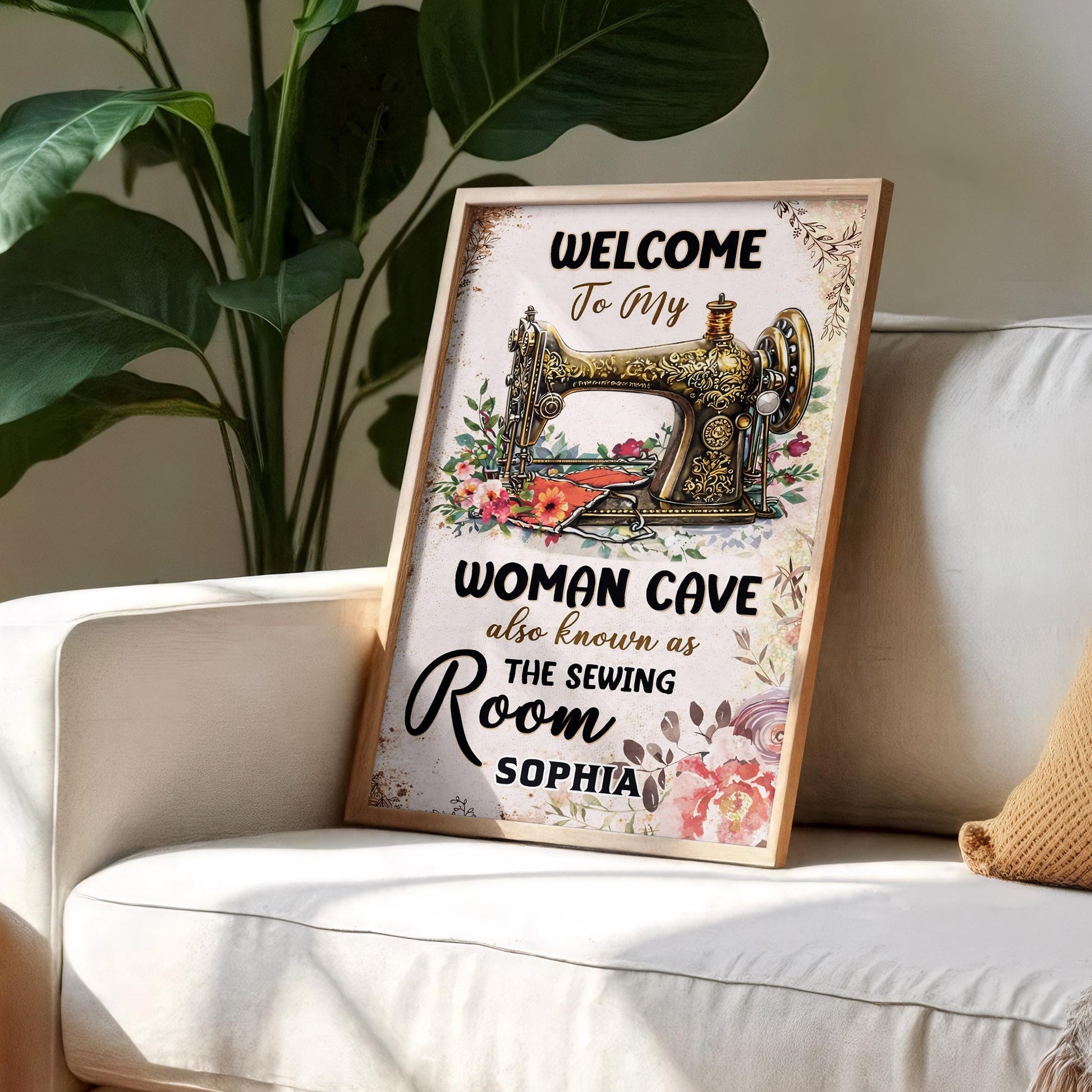 Welcome To My Woman Cave Also Known As The Sewing Room Floral Machine