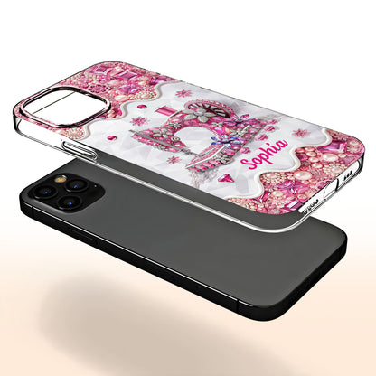 Vintage Sewing Machine With Sparkling Diamonds And Floral Details