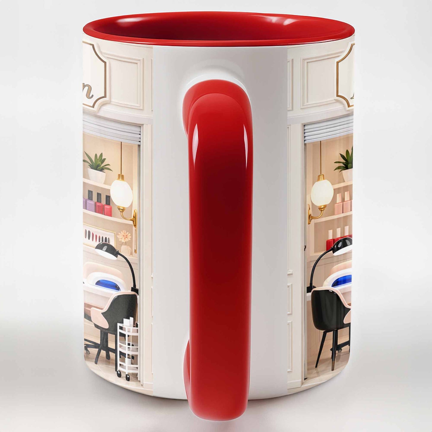 My Nail Salon Interior Scene With Polish Bottles - Personalized Custom Accent Mug - JBS123_AMUG