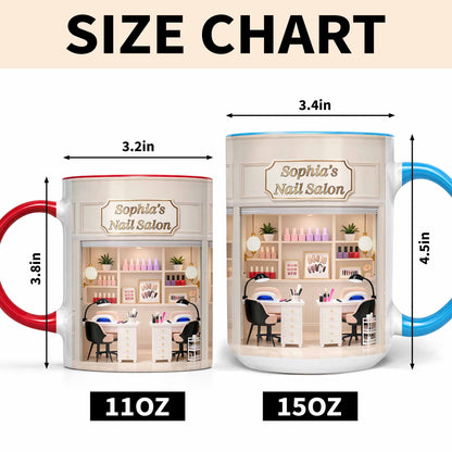 My Nail Salon Interior Scene With Polish Bottles - Personalized Custom Accent Mug - JBS123_AMUG