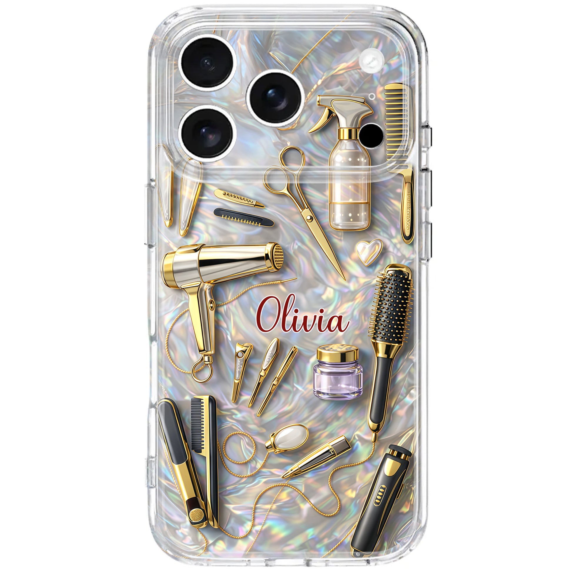 Styling With Passion And Elegance Gold Hair Salon Tools Pattern