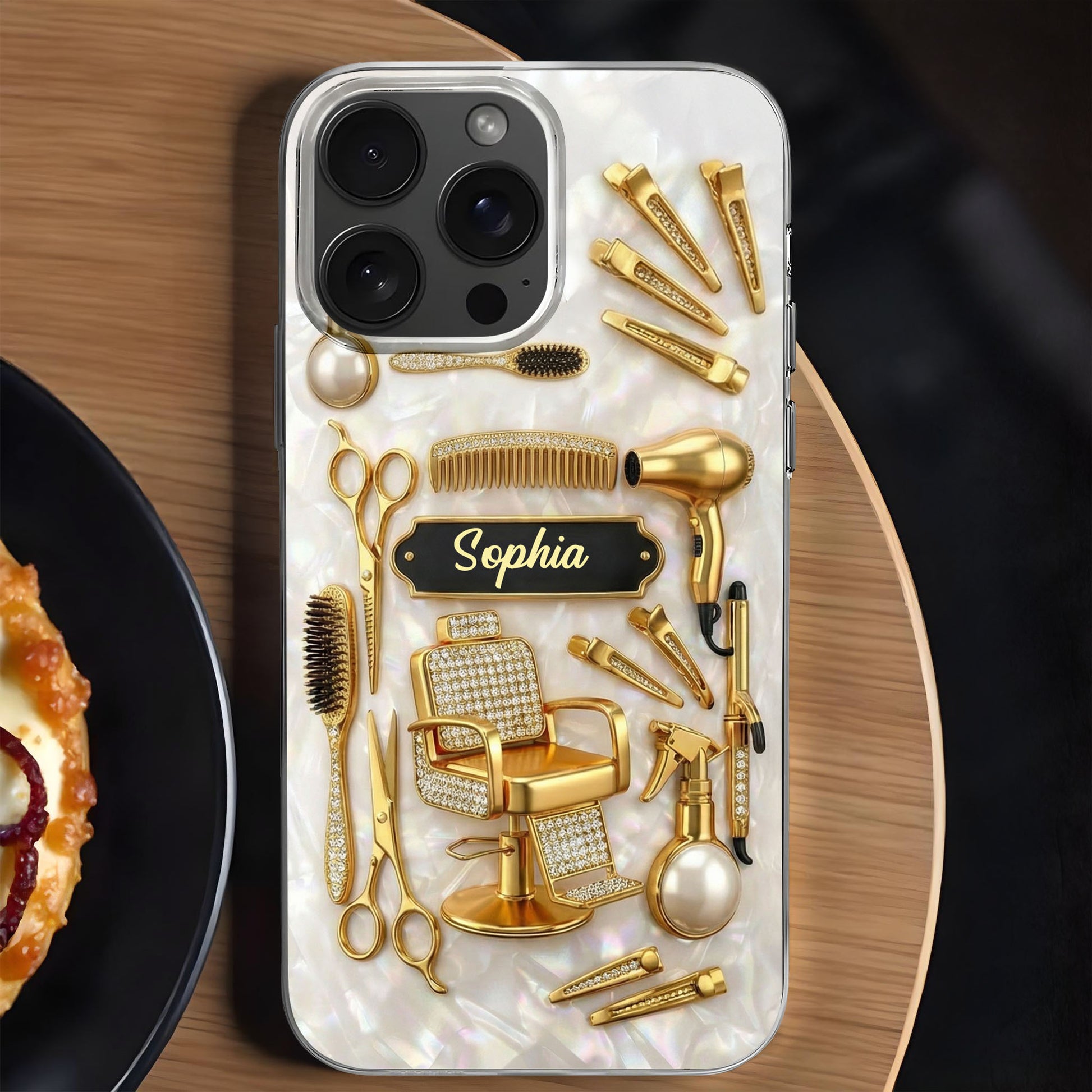 Master Of Style Hair Salon Tools And Golden Barber Chair