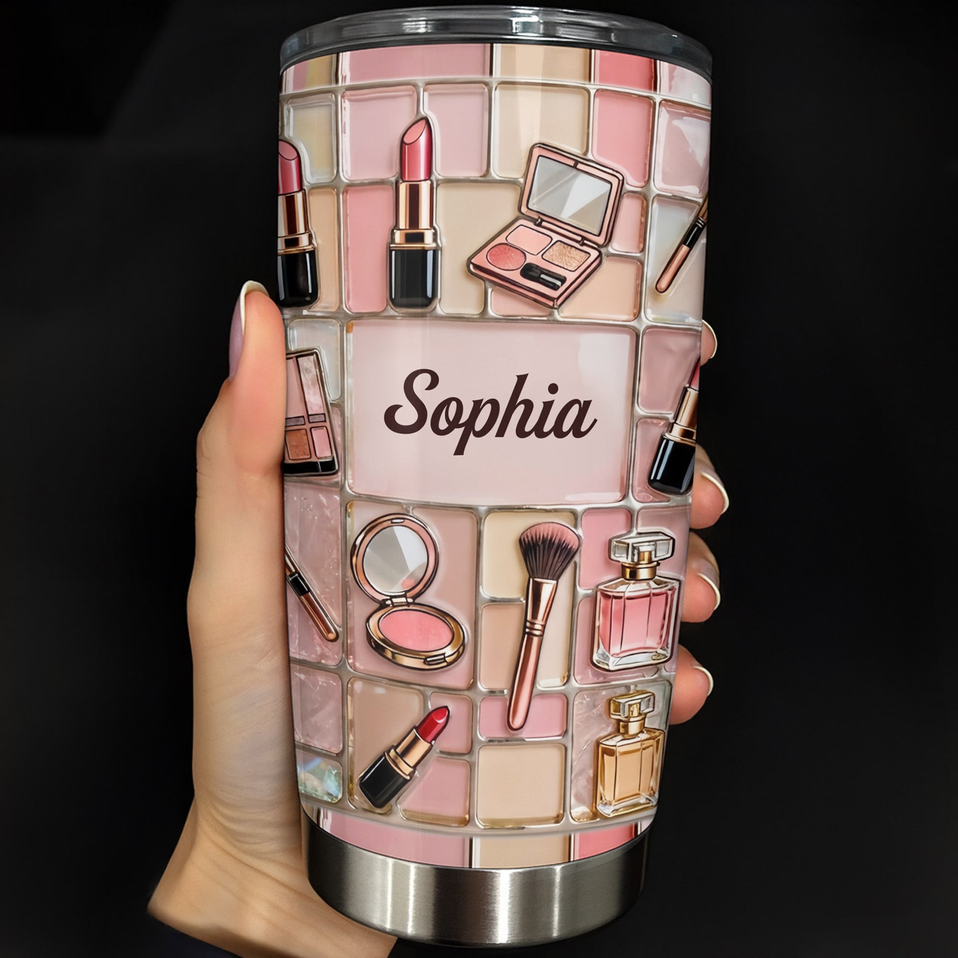 Just A Girl Who Loves Make Up With Lipstick And Cosmetic Palette