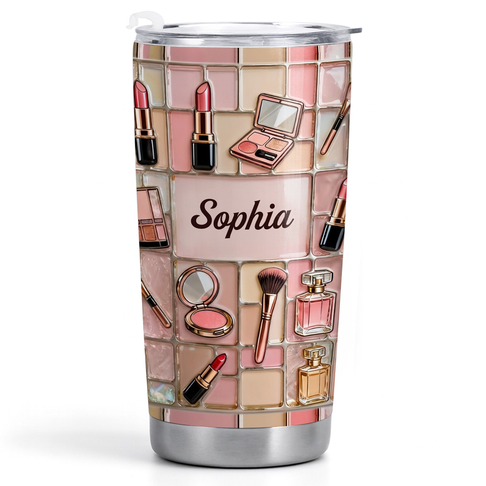 Just A Girl Who Loves Make Up With Lipstick And Cosmetic Palette