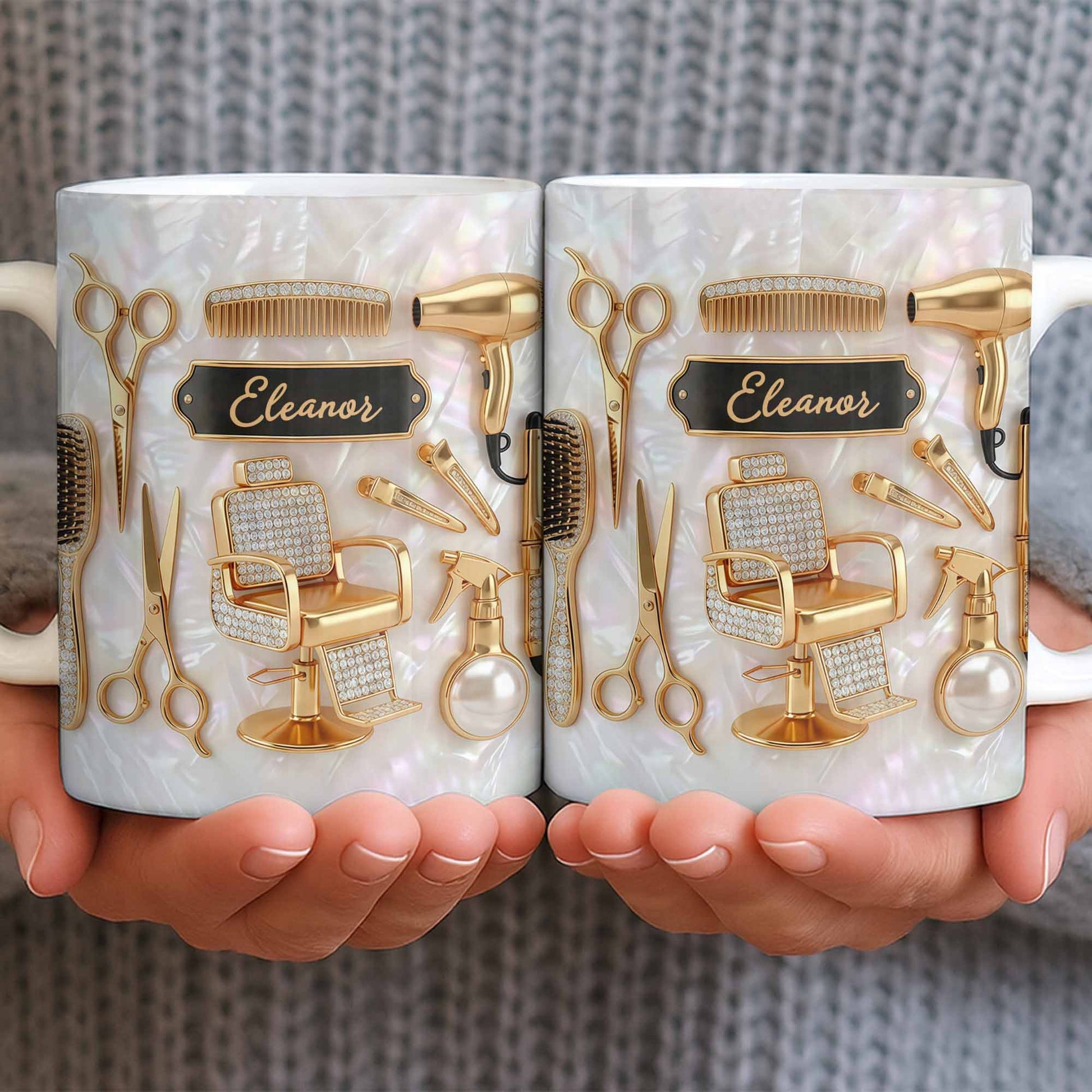 Master of Style Gold Salon Chair Scissors and Professional Hair Artistry