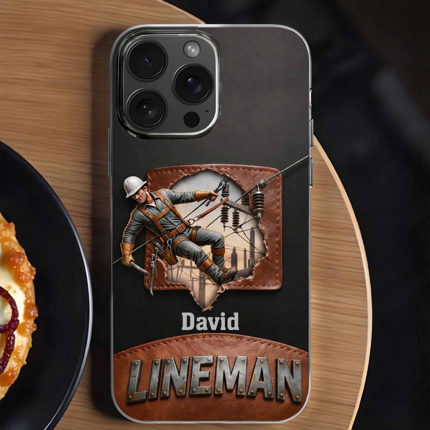 Lineman Utility Worker Working On Power Lines