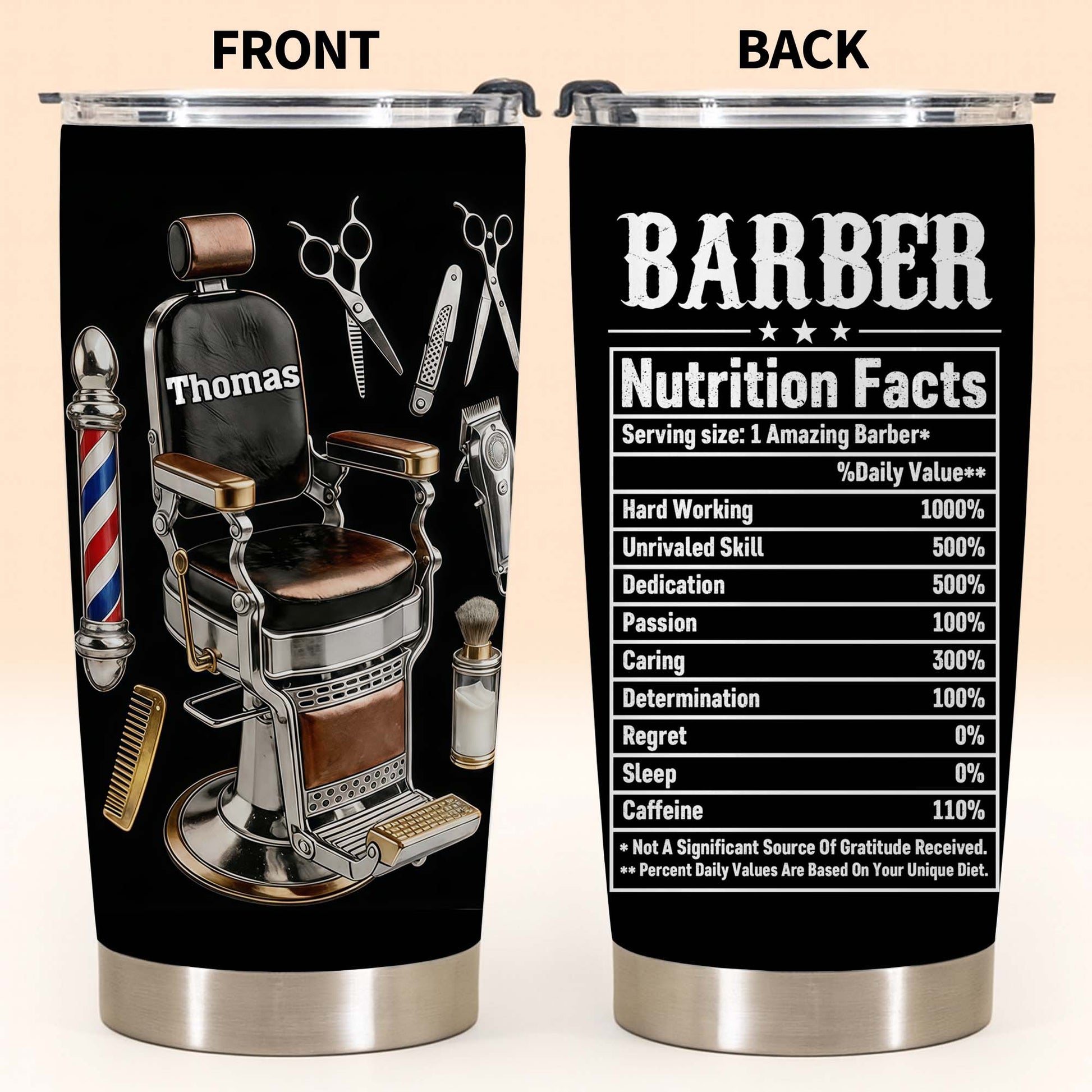 Barber Nutrition Facts With Barber Chair And Tools