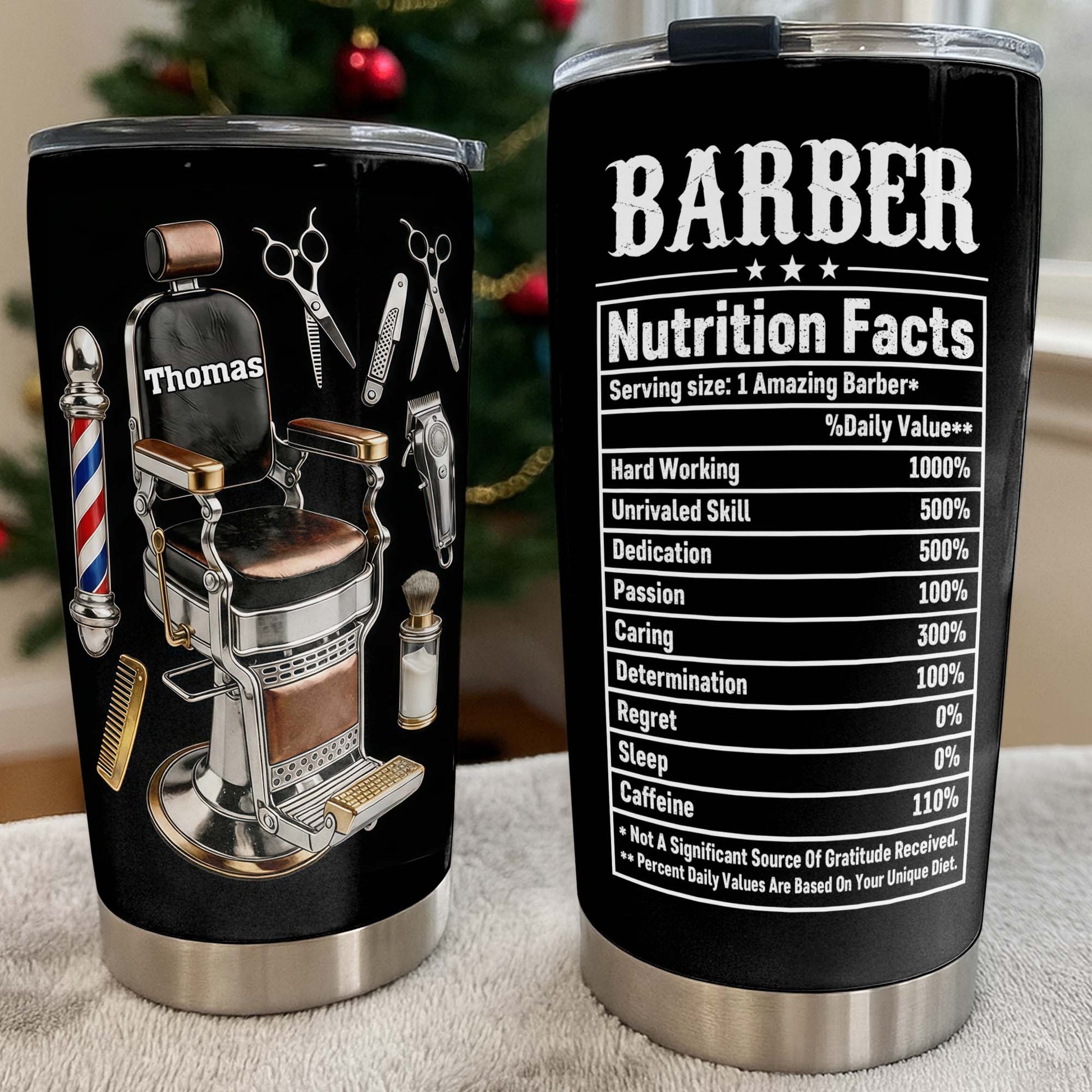 Barber Nutrition Facts With Barber Chair And Tools