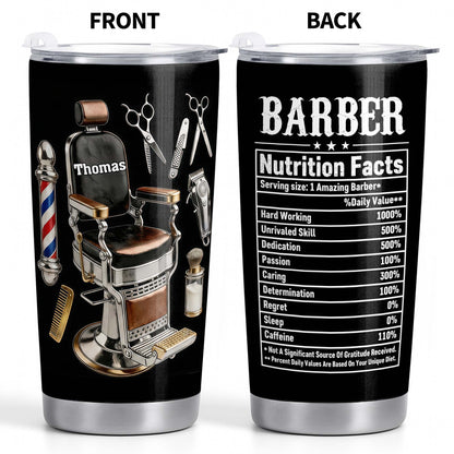 Barber Nutrition Facts With Barber Chair And Tools