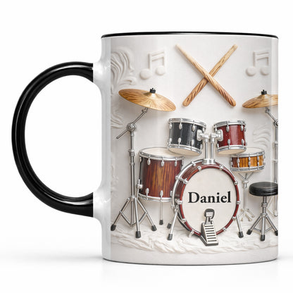 A Drummer's Heart Beats With Rhythm Custom Drum Set And Music Notes