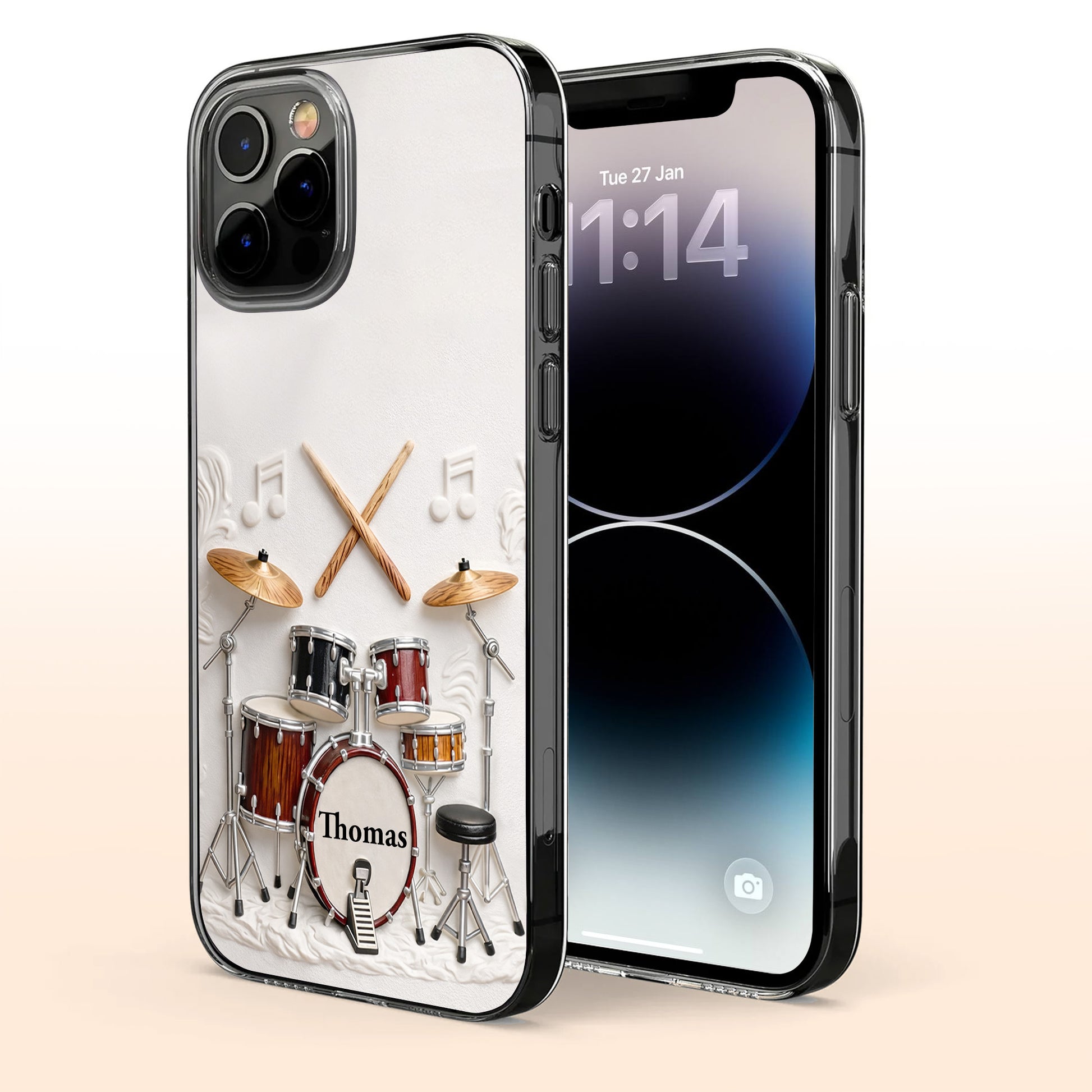 A Passion For Rhythm With 3D Drum Kit And Musical Notes