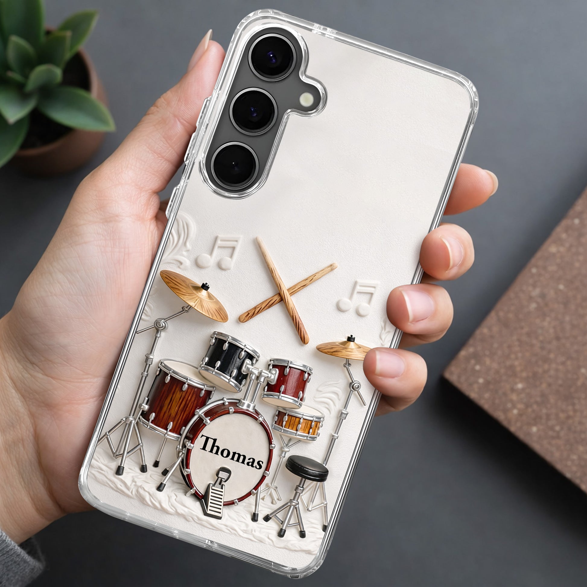 A Passion For Rhythm With 3D Drum Kit And Musical Notes